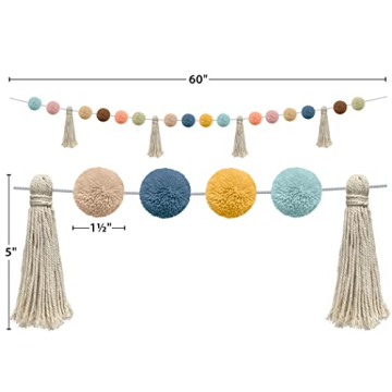 Vibrant Pom-Poms and Tassels Garland for Decoration