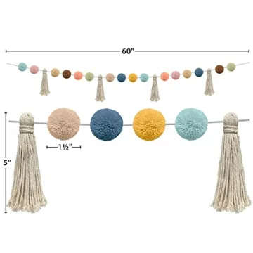 Vibrant Pom-Poms and Tassels Garland for Decoration