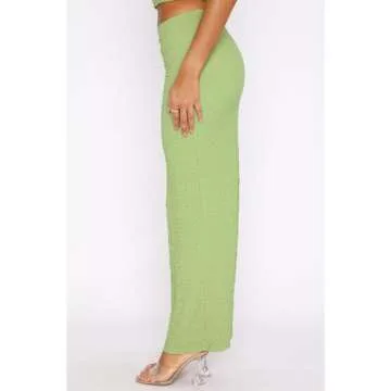 Halfword Women Sexy 2 Piece Outfits Strapless Tube Tops Maxi Skirt Set Y2K Crop top Summer Bodycon Vacation Going Out Green S