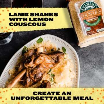 RiceSelect Couscous, Moroccan-Style Wheat Couscous Pasta, Non-GMO, 26.5-Ounce Jar, (Pack of 1)