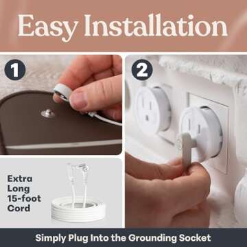 Grounding Mat for Feet, Sleep Improvement, Back Pain Relief, Muscle Relaxation & Stress Relief, Grounding Mat for Bed, Grounding Mat for Desk, Earth Grounding Mat, Grounding Pad for Bed, (24'' X 16'')