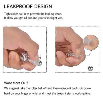 PrettyCare Roller Bottles For Oils 10 ml (Amber Glass and Blue Glass, 6 Pack, 1 Extra Stainless Steel Balls, 12 Labels, 1 Opener, 1 Funnels Essential Oil Roller Bottles, Roller on Bottles