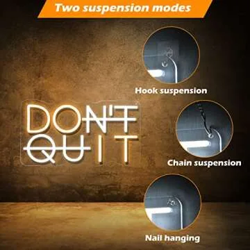 Don't Quit LED Neon Sign for Vibrant Wall Decor