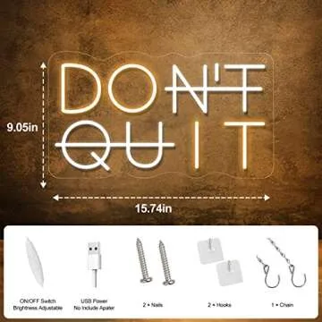 Don't Quit LED Neon Sign for Vibrant Wall Decor