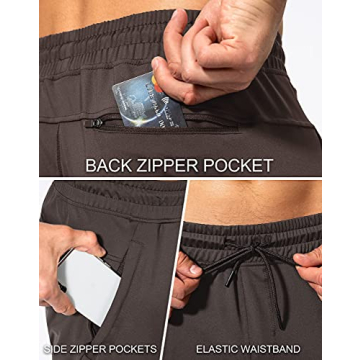 G Gradual Men's Zipper Pocket Sweatpants Athletic Joggers