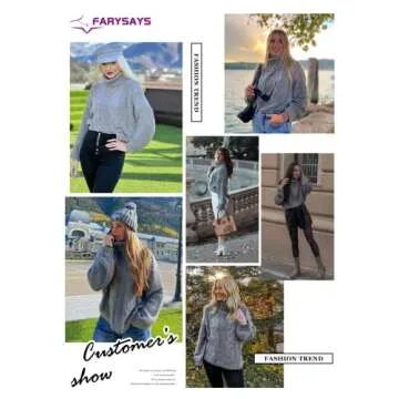 FARYSAYS Cozy Turtleneck Batwing Knit Sweater for Women