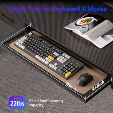 Electric Standing Desk with Keyboard Tray - Ergonomic Workstation