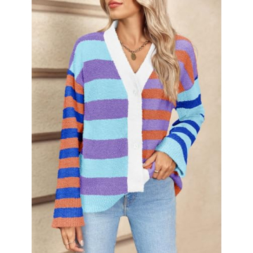 Saodimallsu Striped Cardigan Sweater - Cozy & Stylish