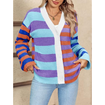 Saodimallsu Striped Cardigan Sweater - Cozy & Stylish