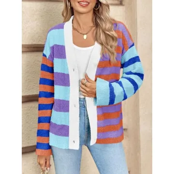 Saodimallsu Striped Cardigan Sweater - Cozy & Stylish