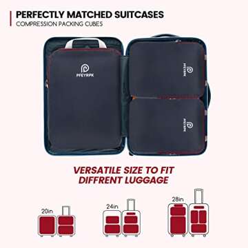 PFEYRPK Ultralight Compression Packing Cubes for Travel,Expandable Packing Organizers for carry on Suitcase With Clear Toiletries Bag and Backpack Bag 7 Set