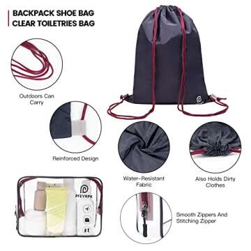 PFEYRPK Ultralight Compression Packing Cubes for Travel,Expandable Packing Organizers for carry on Suitcase With Clear Toiletries Bag and Backpack Bag 7 Set