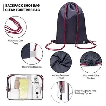 PFEYRPK Ultralight Compression Packing Cubes for Travel,Expandable Packing Organizers for carry on Suitcase With Clear Toiletries Bag and Backpack Bag 7 Set