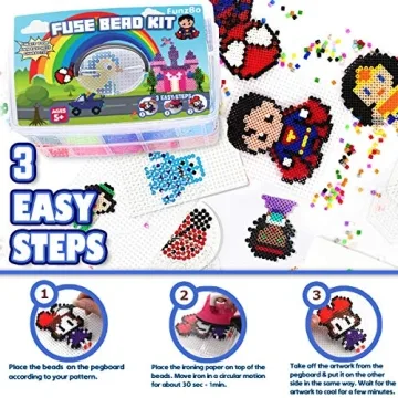 FUNZBO 23000 Fuse Beads Kit 22 Colors 106 Patterns Kids Craft