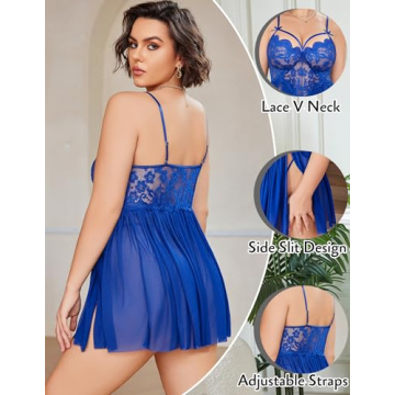 Avidlove Plus Size Lace Babydoll Chemise Sexy Sleepwear