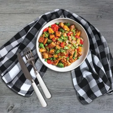 Stylish Urban Villa Kitchen Towels Set of 6 in Buffalo Checks