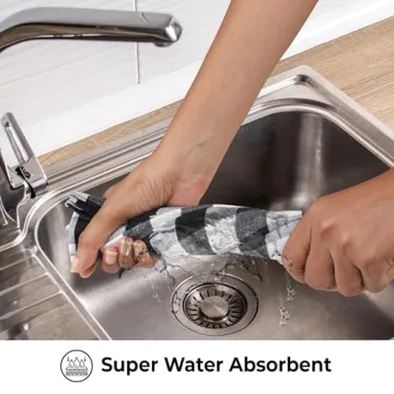 Stylish Urban Villa Kitchen Towels Set of 6 in Buffalo Checks