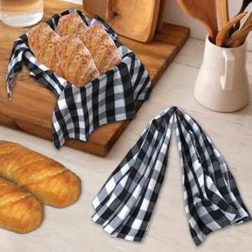 Stylish Urban Villa Kitchen Towels Set of 6 in Buffalo Checks