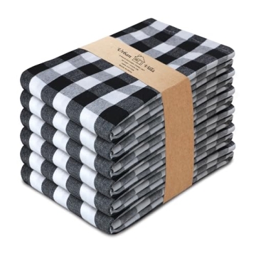 Stylish Urban Villa Kitchen Towels Set of 6 in Buffalo Checks