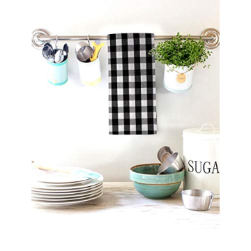 Stylish Urban Villa Kitchen Towels Set of 6 in Buffalo Checks