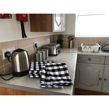 Stylish Urban Villa Kitchen Towels Set of 6 in Buffalo Checks