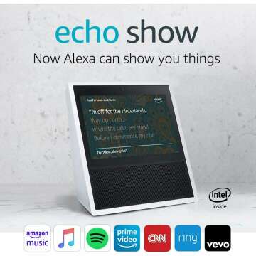 Echo Show 1st Gen White - Smart Display with Alexa