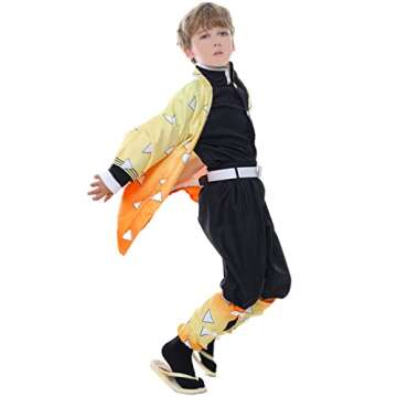 Yellow Anime Cosplay Costume Full Set for Kids Adults