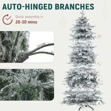 Shop YITAHOME 9FT Pre-Lit Flocked Christmas Tree Now