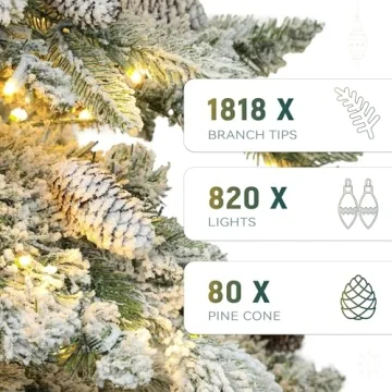 Shop YITAHOME 9FT Pre-Lit Flocked Christmas Tree Now