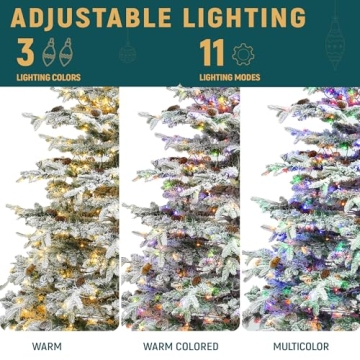 Shop YITAHOME 9FT Pre-Lit Flocked Christmas Tree Now