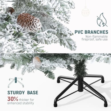 Shop YITAHOME 9FT Pre-Lit Flocked Christmas Tree Now