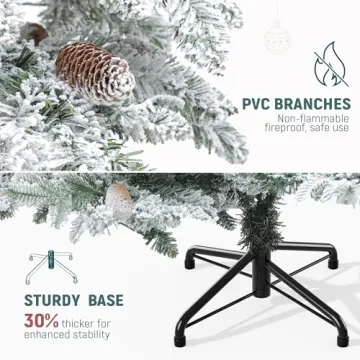 Shop YITAHOME 9FT Pre-Lit Flocked Christmas Tree Now