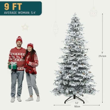 Shop YITAHOME 9FT Pre-Lit Flocked Christmas Tree Now