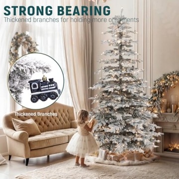 Shop YITAHOME 9FT Pre-Lit Flocked Christmas Tree Now