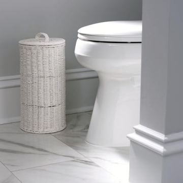 Chic White Paper Rope Toilet Paper Holder for Bathrooms