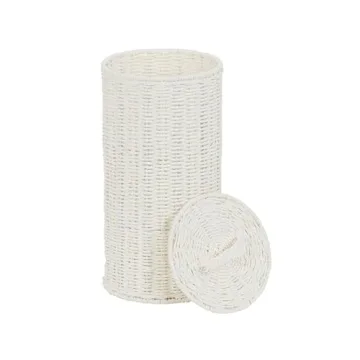 Chic White Paper Rope Toilet Paper Holder for Bathrooms