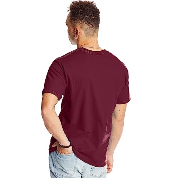 Hanes Men's Standard Beefy-T T-Shirt, Heavyweight Cotton Tee, 1 Or 2 Pack, Big & Tall, Maroon-1 Pack