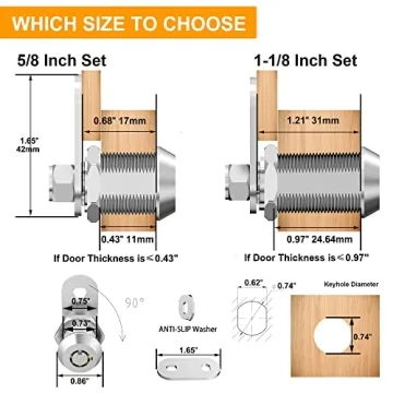 BOZXYE 2 Pack Cabinet Locks Durable RV Storage Keys