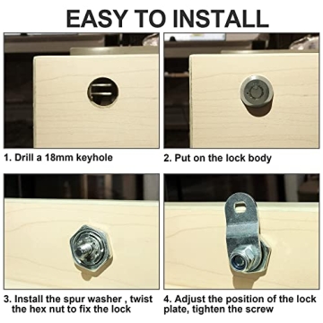 BOZXYE 2 Pack Cabinet Locks Durable RV Storage Keys