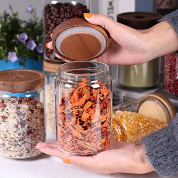 SAIOOL Stackable Kitchen Canisters Set of 8 Glass Storage