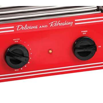Nostalgia HDR565COKE Coca-Cola Hot Dog Roller and Bun Warmer, 8 Hot Dog and 6 Bun Capacity