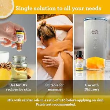 GuruNanda Lemon Essential Oil - 100% Pure, Natural, Undiluted Aromatherapy Oil for Diffusers, Massage & DIY Recipes - Fresh Citrus Scent (2x0.5 Fl Oz)