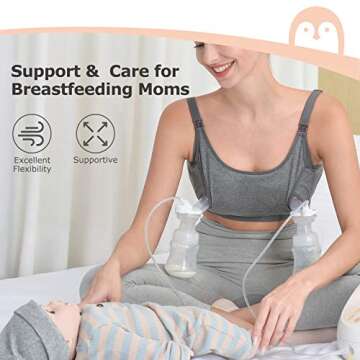 Momcozy Pumping Bra, Pumping Bra Hands Free 2 Pack Comfortable All Day Wear Pumping and Nursing Bra ...