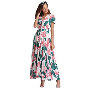 Vintage Boho Floral Maxi Dress for Summer Style