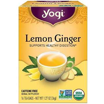 Yogi Tea Lemon Ginger Tea Bags - Soothing & Digestive