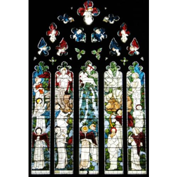 AOFOTO 6x8ft Angel Stained Glass Window Photography Background Vintage Church Cathedral Glass Painti...