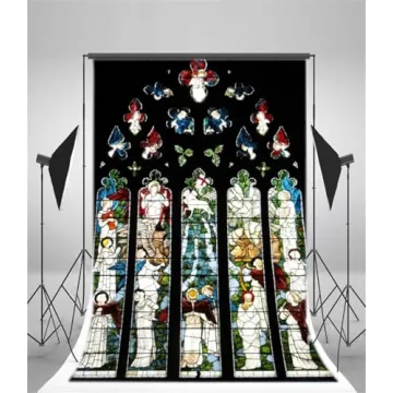 AOFOTO 6x8ft Stained Glass Photography Background