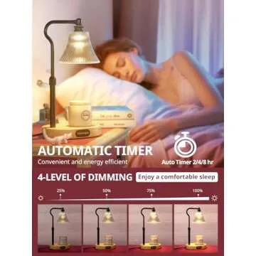 Inspireyes Candle Warmer Lamp, Electric Candle Warmer with Timer, Dimmer Candle Lamp, Wax Melter Warmer for Jar Candles Scented Wax, House Warming Gifts New Home Decor, Gift for Mom, Height Adjustable