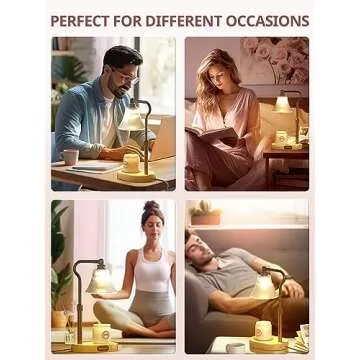 Inspireyes Candle Warmer Lamp, Electric Candle Warmer with Timer, Dimmer Candle Lamp, Wax Melter Warmer for Jar Candles Scented Wax, House Warming Gifts New Home Decor, Gift for Mom, Height Adjustable