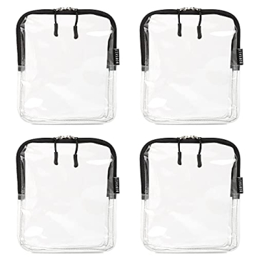 BORSALI Quart Size Bag TSA-Approved for Carry On Travel - One (1) Quart Clear Toiletires, Cosmetic a...